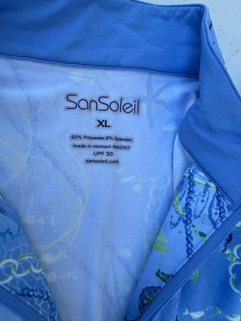 Women’s Light Blue Long Sleeve Zip-Front Performance Tee - Picture 4 of 5